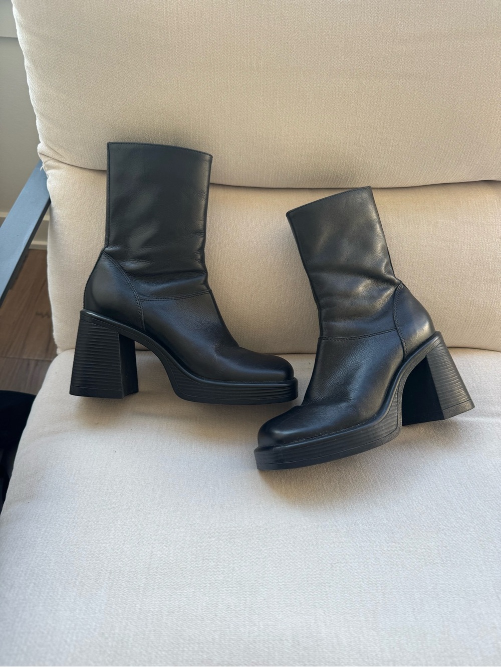 Steve Madden (Original) Fantsie Leather Platform Boot Square-Toe